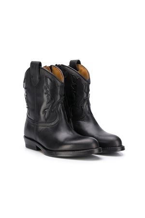 Black leather western ankle boots GALLUCCI KIDS | J30080AMAGZB37.